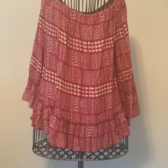 Lucky Brand - medium - red/white tiered blouse - Picture 2 of 5